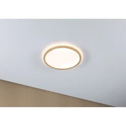 LED-paneeli Paulmann Atria Shine Backlight, IP44, Ø19cm, 11.2W, 4000K, puunruskea