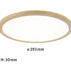 LED-paneeli Paulmann Atria Shine Backlight, IP44, Ø19cm, 11.2W, 4000K, puunruskea