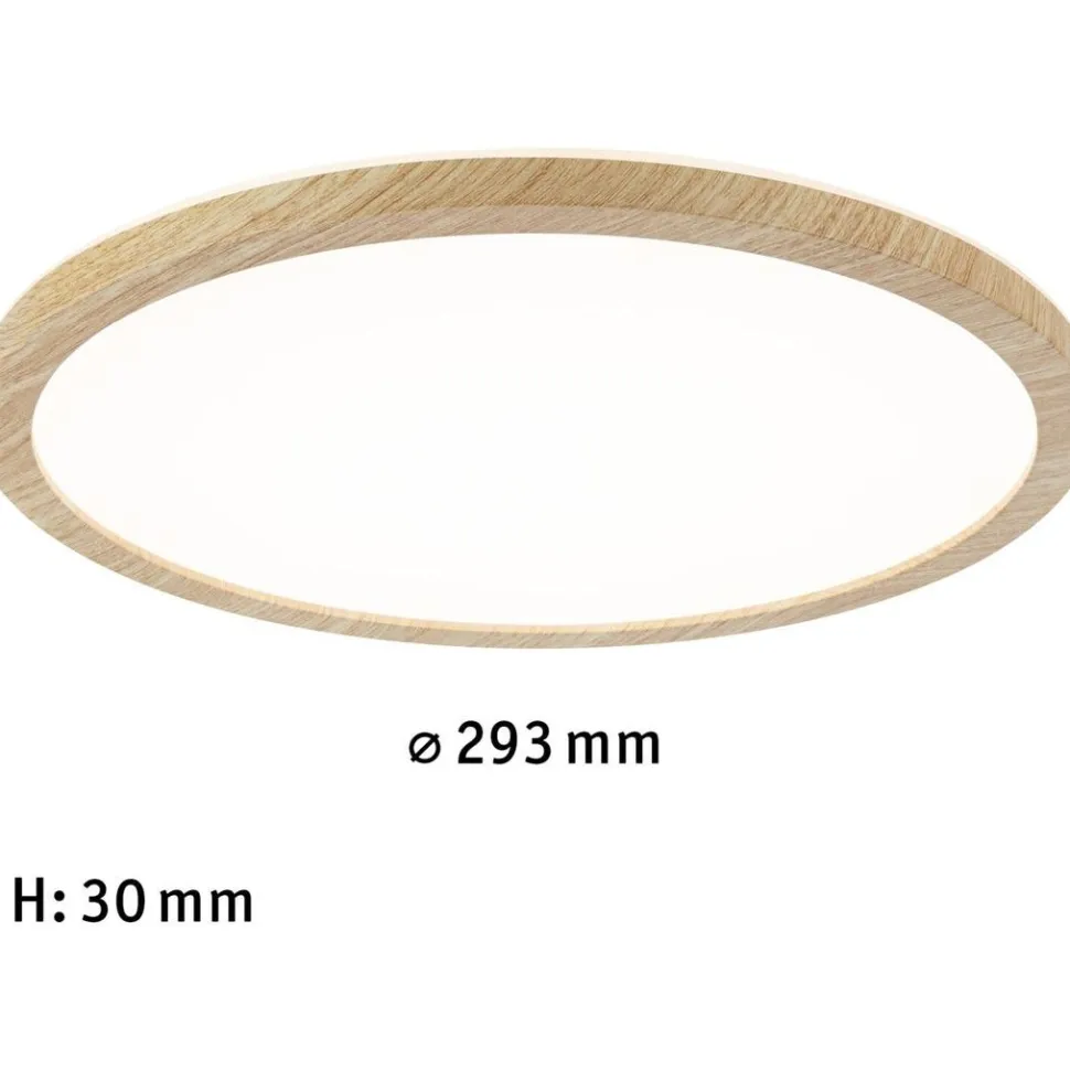 LED-paneeli Paulmann Atria Shine Backlight, IP44, Ø19cm, 11.2W, 4000K, puunruskea