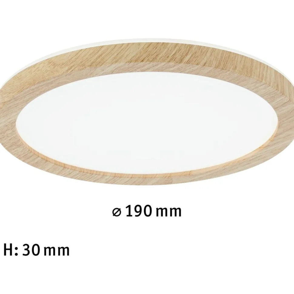 LED-paneeli Paulmann Atria Shine Backlight, IP44, Ø19cm, 11.2W, 4000K, puunruskea