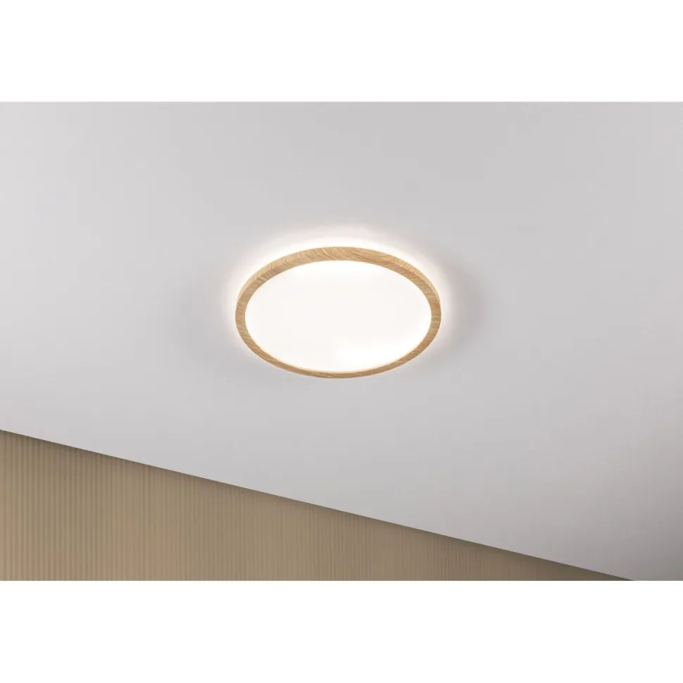 LED-paneeli Paulmann Atria Shine Backlight, IP44, Ø19cm, 11.2W, 4000K, puunruskea