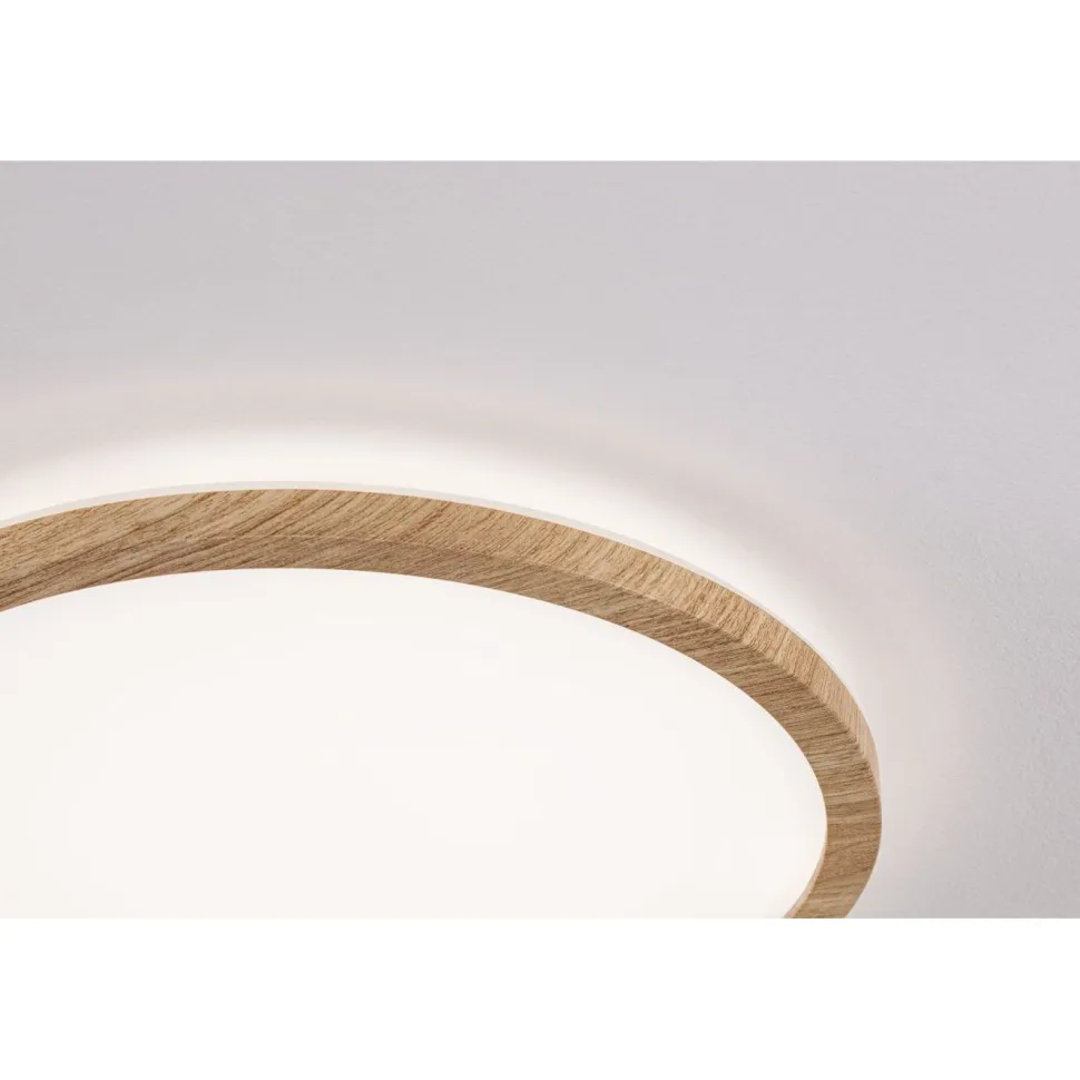 LED-paneeli Paulmann Atria Shine Backlight, IP44, Ø19cm, 11.2W, 4000K, puunruskea