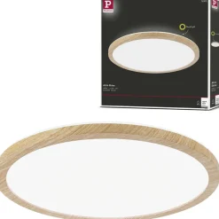 LED-paneeli Paulmann Atria Shine Backlight, IP44, Ø19cm, 11.2W, 4000K, puunruskea