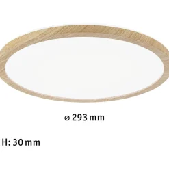LED-paneeli Paulmann Atria Shine Backlight, IP44, Ø19cm, 11.2W, 4000K, puunruskea