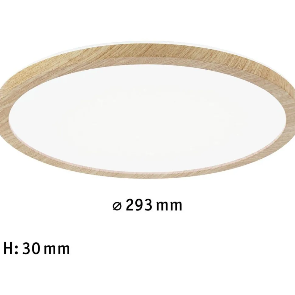 LED-paneeli Paulmann Atria Shine Backlight, IP44, Ø19cm, 11.2W, 4000K, puunruskea