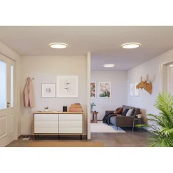 LED-paneeli Paulmann Atria Shine Backlight, IP44, Ø19cm, 11.2W, 4000K, puunruskea