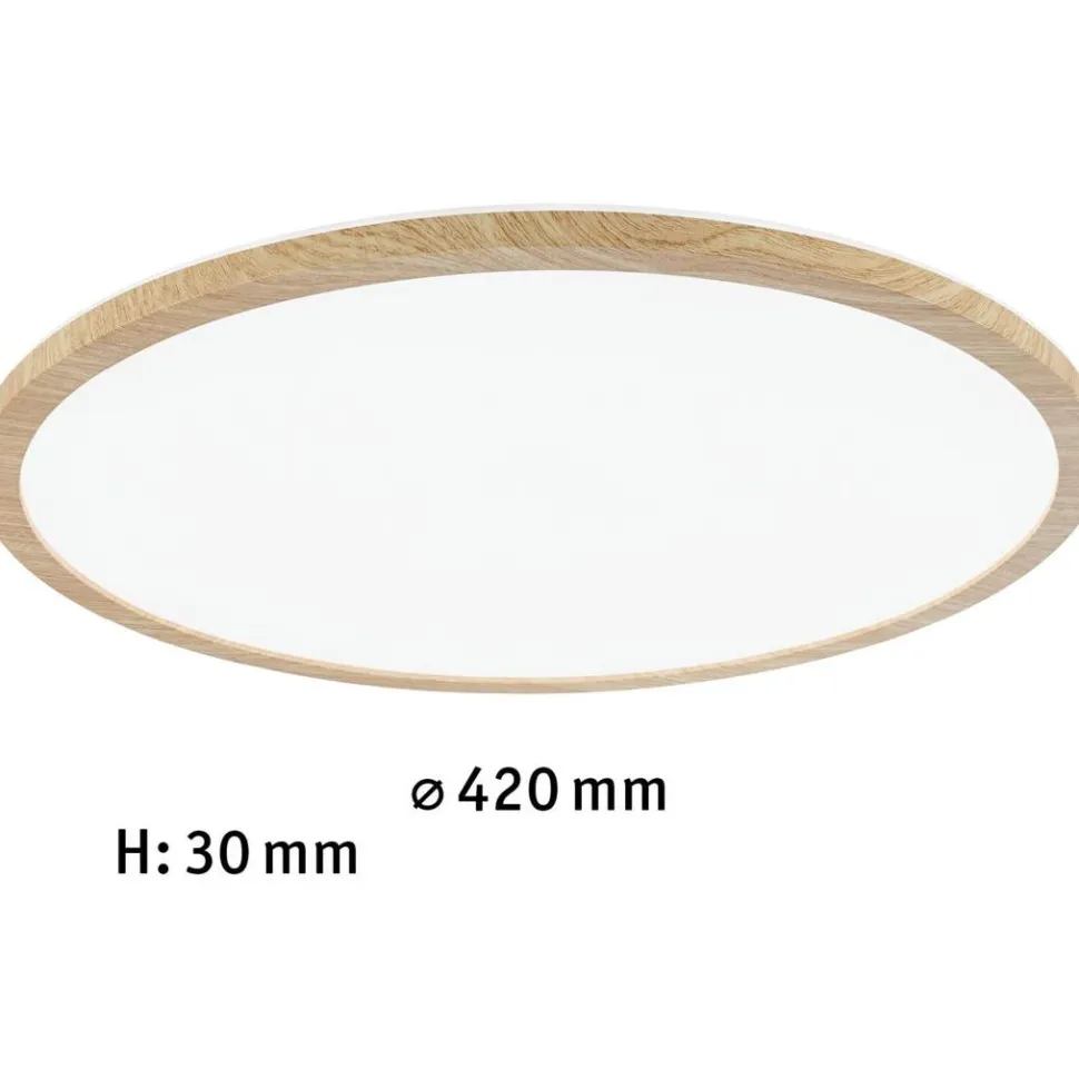 LED-paneeli Paulmann Atria Shine Backlight, IP44, Ø19cm, 11.2W, 4000K, puunruskea