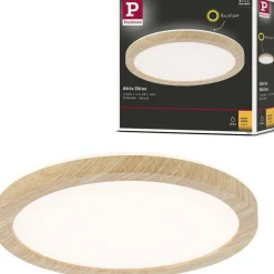 LED-paneeli Paulmann Atria Shine Backlight, IP44, Ø19cm, 11.2W, 4000K, puunruskea