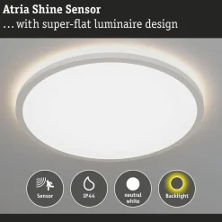 LED-paneeli Paulmann Atria Shine Backlight Ø190mm liiketunnistin 11.2W IP44 850lm 4000K valkoinen