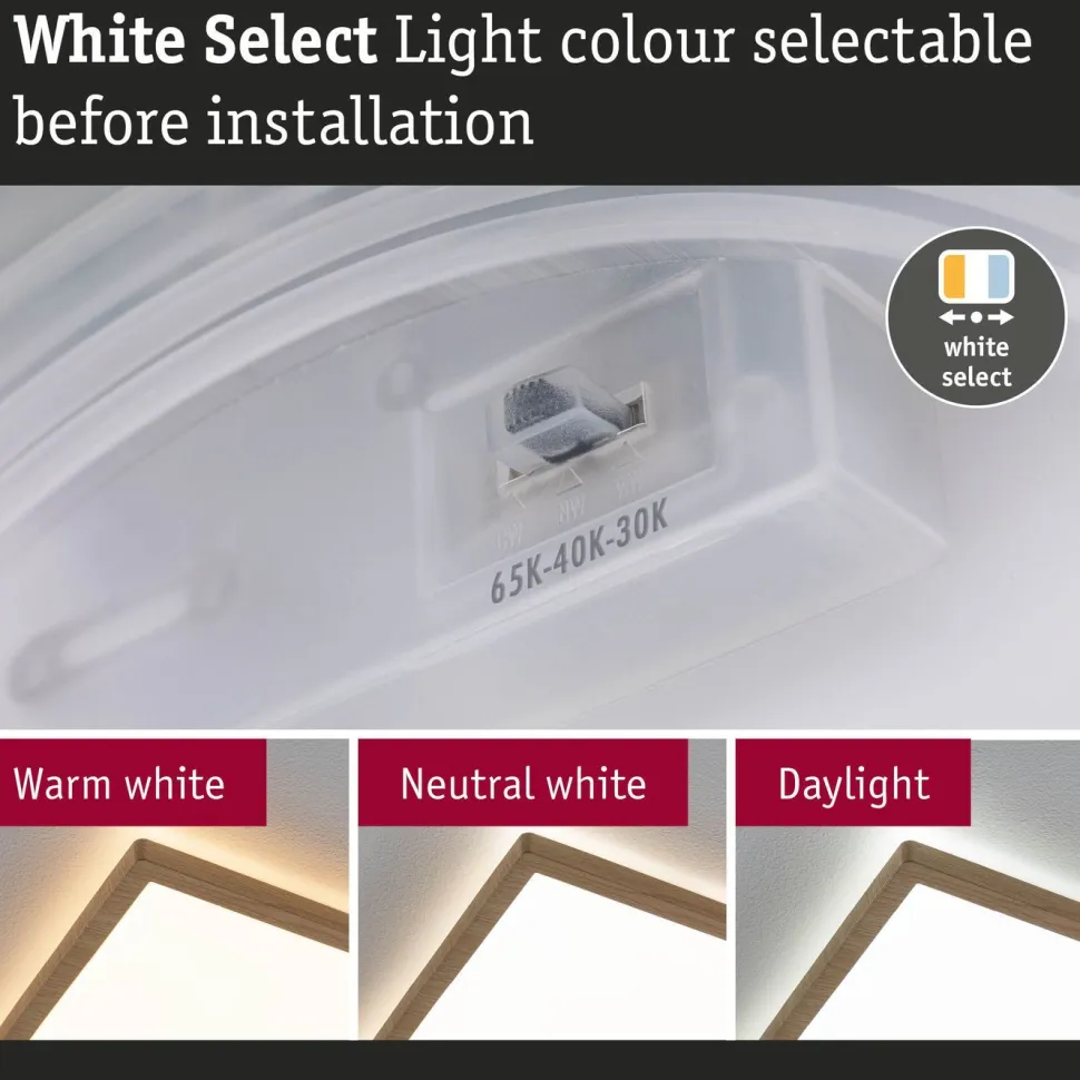 LED-paneeli Paulmann Atria Shine IP44 298x298mm 15.7W 2100lm White Switch puunruskea tammi