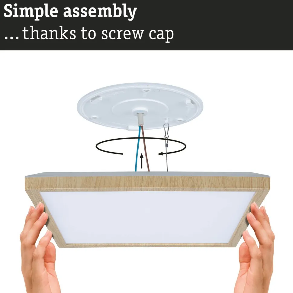 LED-paneeli Paulmann Atria Shine IP44 298x298mm 15.7W 2100lm White Switch puunruskea tammi