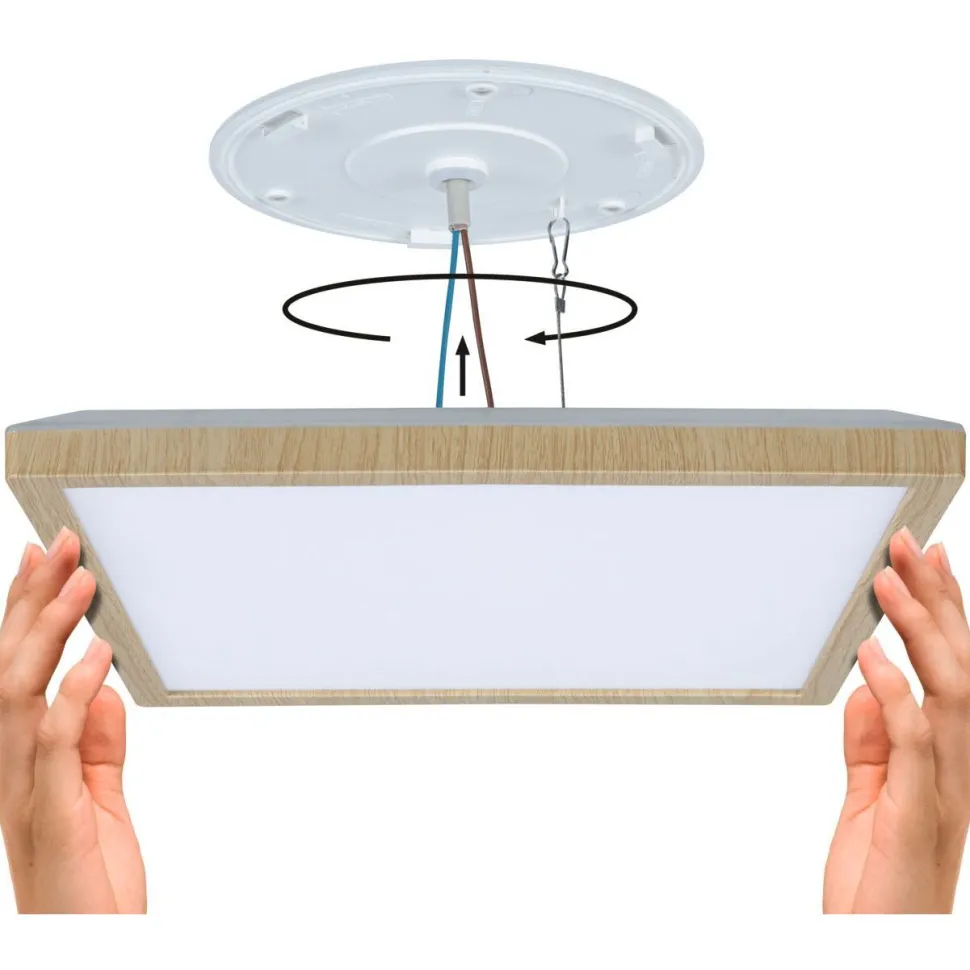 LED-paneeli Paulmann Atria Shine IP44 298x298mm 15.7W 2100lm White Switch puunruskea tammi