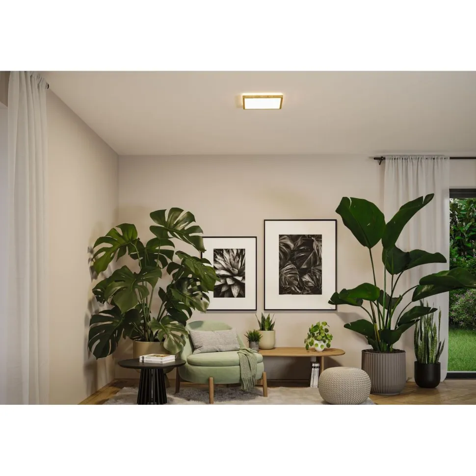 LED-paneeli Paulmann Atria Shine IP44 298x298mm 15.7W 2100lm White Switch puunruskea tammi