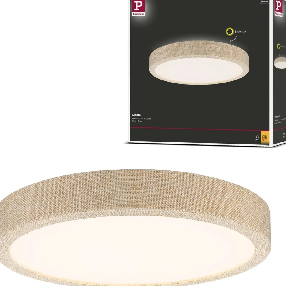 LED-paneeli Paulmann Cosara, IP44, Ø30cm, 15W, 3000K, tummanharmaa