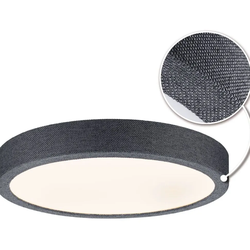 LED-paneeli Paulmann Cosara, IP44, Ø30cm, 15W, 3000K, tummanharmaa