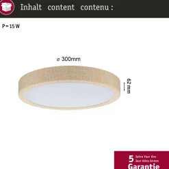 LED-paneeli Paulmann Cosara, IP44, Ø30cm, 15W, 3000K, tummanharmaa