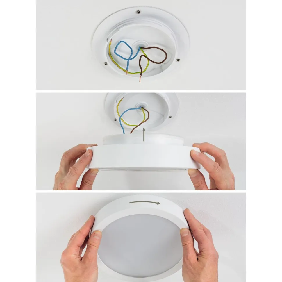 LED-paneeli Paulmann Cosara, IP44, Ø30cm, 15W, 4000K, beige