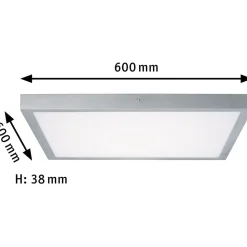 LED-paneeli Paulmann Lunar, 60x60cm, 25W, 3000K, mattavalkoinen
