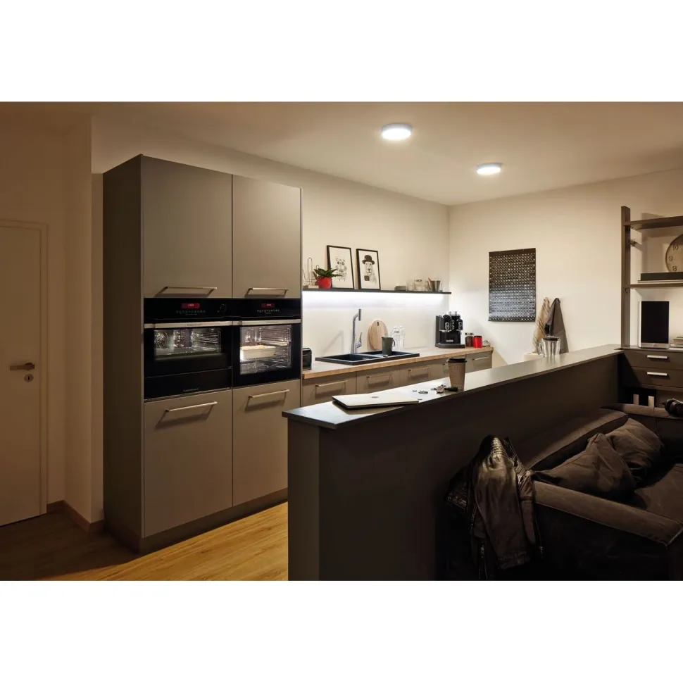 LED-paneeli Paulmann Lunar, Ø17cm, 11W, 3000K, mattakromi