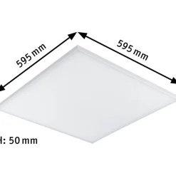 LED-paneeli Paulmann Velora, 59.5x59.5cm, 34W, 3000K, himmennettävä, mattavalkoinen