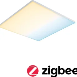 LED-paneeli Paulmann Velora, Smart Home Zigbee 3.0, 59.5x59.5cm, 19.5W, säädettävä värilämpötila, himmennettävä, mattavalkoinen