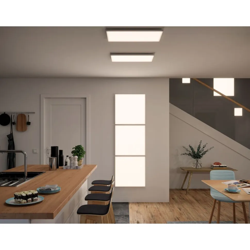 LED-paneeli Paulmann Velora, Smart Home Zigbee 3.0, 59.5x59.5cm, 19.5W, säädettävä värilämpötila, himmennettävä, mattavalkoinen