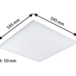 LED-paneeli Paulmann Velora, Smart Home Zigbee 3.0, 59.5x59.5cm, 19.5W, säädettävä värilämpötila, himmennettävä, mattavalkoinen