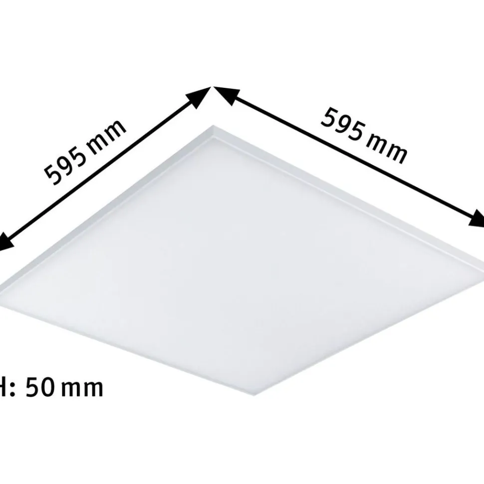 LED-paneeli Paulmann Velora, Smart Home Zigbee 3.0, 59.5x59.5cm, 19.5W, säädettävä värilämpötila, himmennettävä, mattavalkoinen