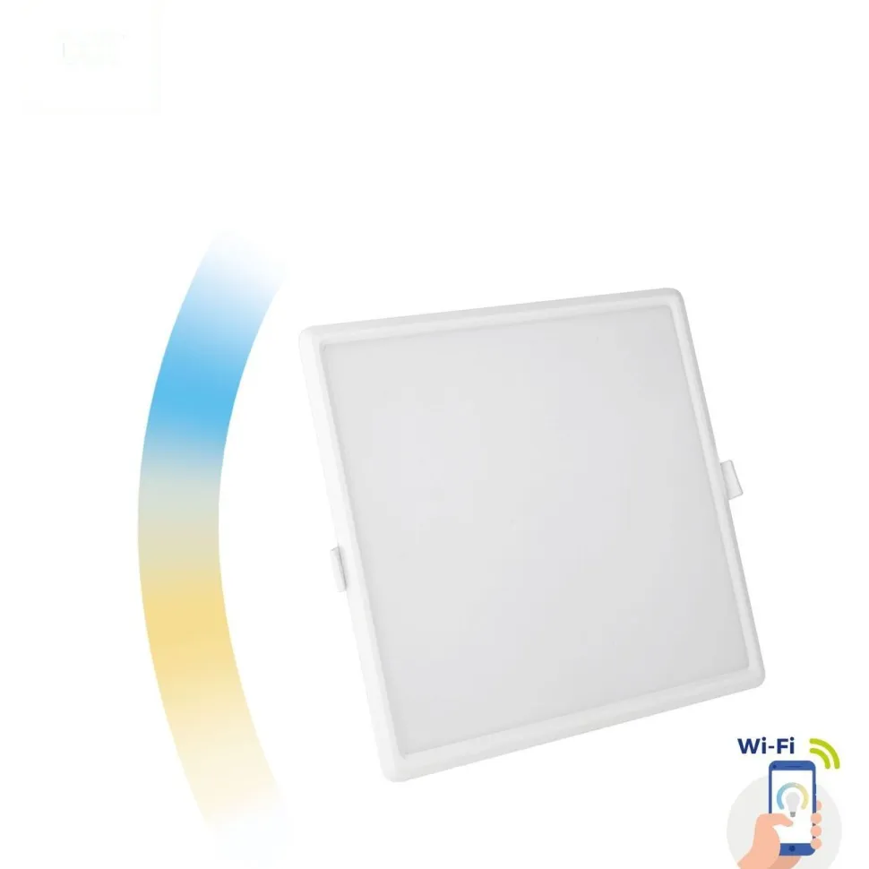 LED-paneeli Spectrum Algine 6W Cct+Dim Wi-Fi Smart neliö 112x112mm, upotettava, valkoinen
