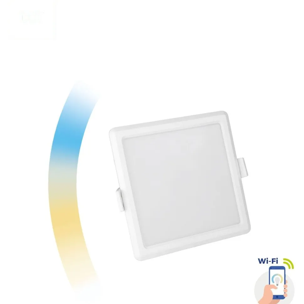 LED-paneeli Spectrum Algine 6W Cct+Dim Wi-Fi Smart neliö 112x112mm, upotettava, valkoinen