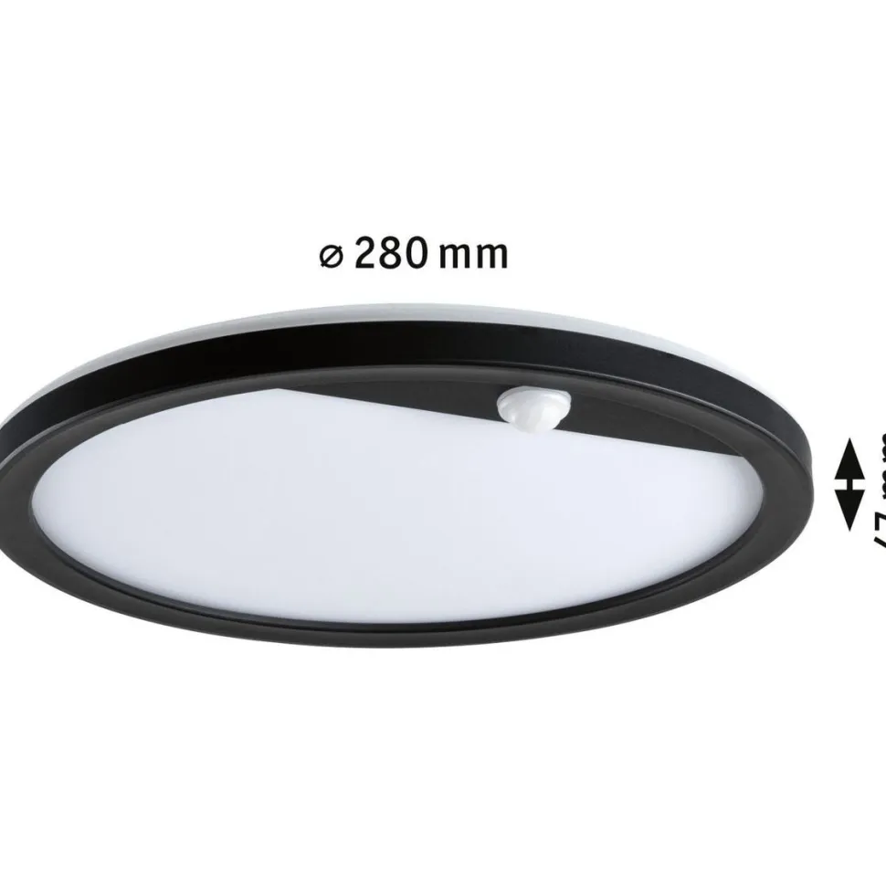 LED-paneeli ulkokäyttöön Paulmann Lamina, IP44, 28cm, liiketunnistin, hämärätunnistin, säädettävä värilämpötila, valkoinen