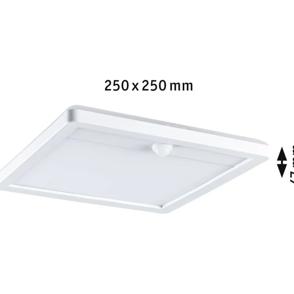 LED-paneeli ulkokäyttöön Paulmann Lamina, IP44, 25x25cm, liiketunnistin, hämärätunnistin, säädettävä värilämpötila, valkoinen