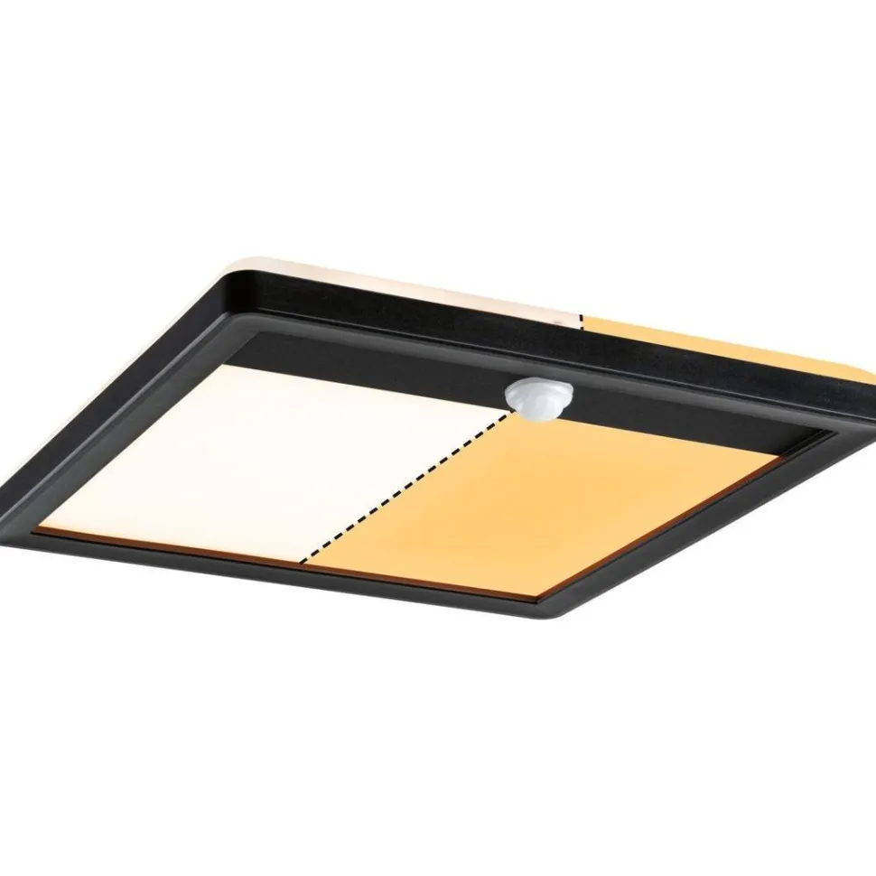 LED-paneeli ulkokäyttöön Paulmann Lamina, IP44, 25x25cm, liiketunnistin, hämärätunnistin, säädettävä värilämpötila, valkoinen