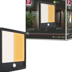 LED-paneeli ulkokäyttöön Paulmann Lamina, IP44, 25x25cm, liiketunnistin, hämärätunnistin, säädettävä värilämpötila, valkoinen