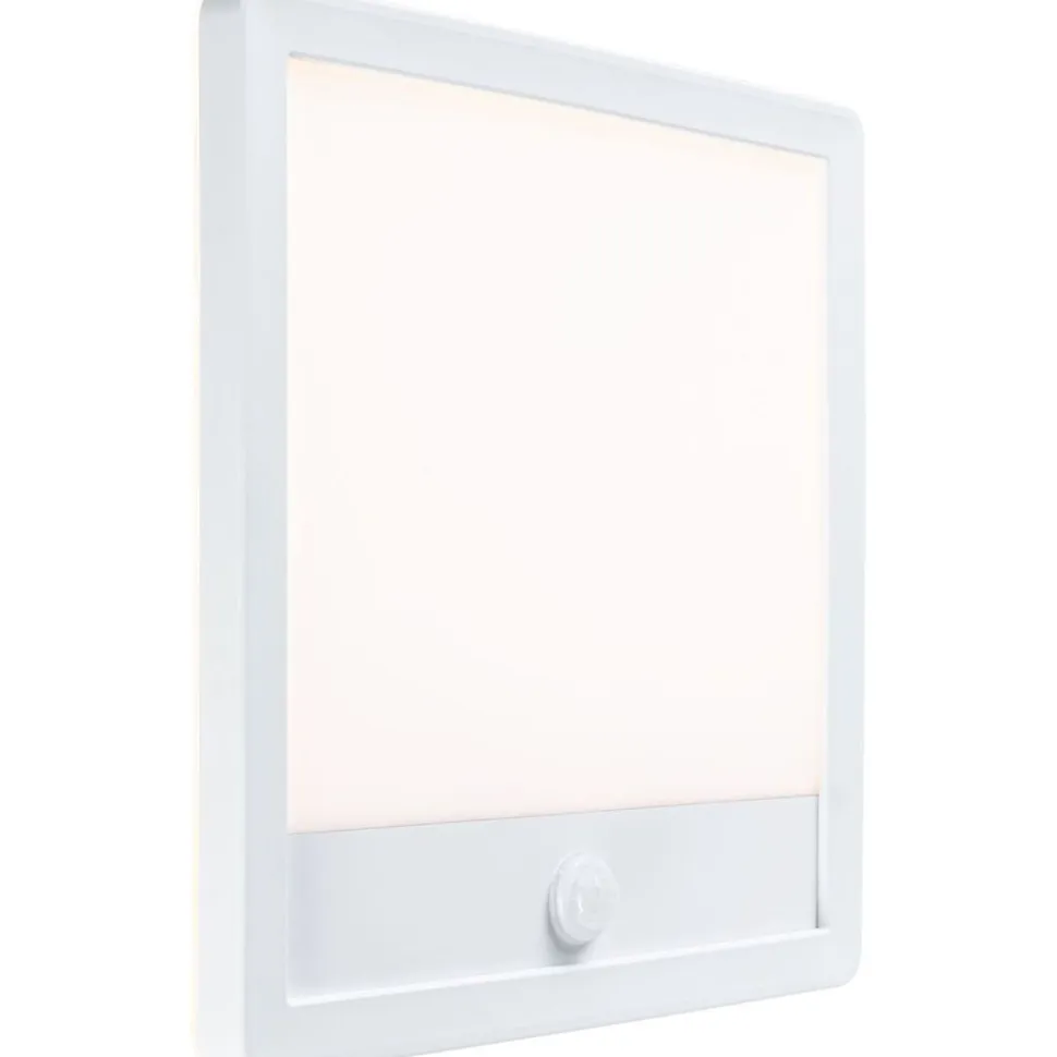LED-paneeli ulkokäyttöön Paulmann Lamina, IP44, 25x25cm, liiketunnistin, hämärätunnistin, säädettävä värilämpötila, valkoinen