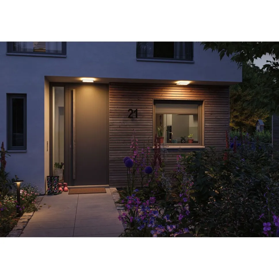 LED-paneeli ulkokäyttöön Paulmann Lamina, IP44, 25x25cm, liiketunnistin, hämärätunnistin, säädettävä värilämpötila, valkoinen