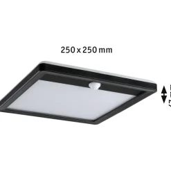 LED-paneeli ulkokäyttöön Paulmann Lamina, IP44, 25x25cm, 3000K, liiketunnistin, korroosionkestävä, valkoinen