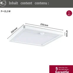 LED-paneeli ulkokäyttöön Paulmann Lamina, IP44, 25x25cm, 3000K, liiketunnistin, korroosionkestävä, valkoinen