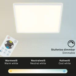 LED-paneeli Briloner Slim Ultra Flat CCT LED KS 22W 42x42cm kaukosäädin himmennettävä musta
