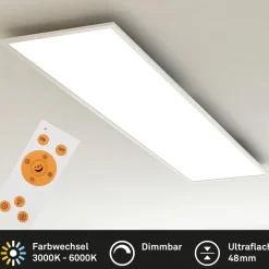 LED-paneeli Heat LED CCT 36W 3800lm 1195x295x80mm kaukosäädin himmennettävä harjattu teräs