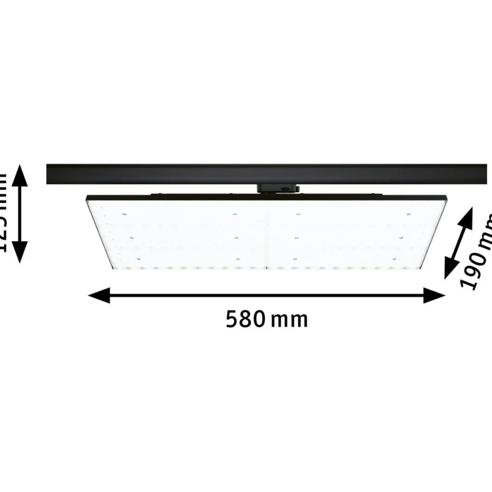 LED-paneeli kiskoon Paulmann ProRail3 Deck, 6600lm, 75W, 3000K, musta