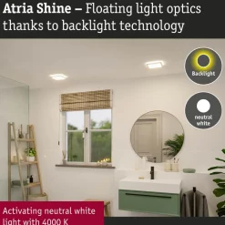 LED-paneeli Paulmann Atria Shine Backlight 190x190mm 11.2W IP44 900lm 4000K valkoinen