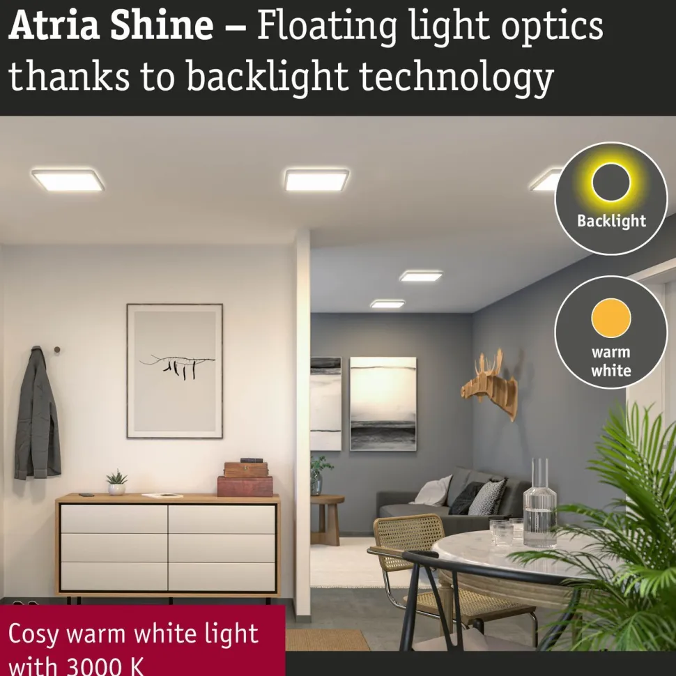 LED-paneeli Paulmann Atria Shine Backlight 190x190mm 11.2W IP44 900lm 4000K valkoinen