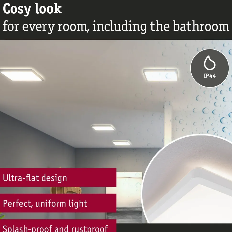 LED-paneeli Paulmann Atria Shine Backlight 190x190mm 11.2W IP44 900lm 4000K valkoinen