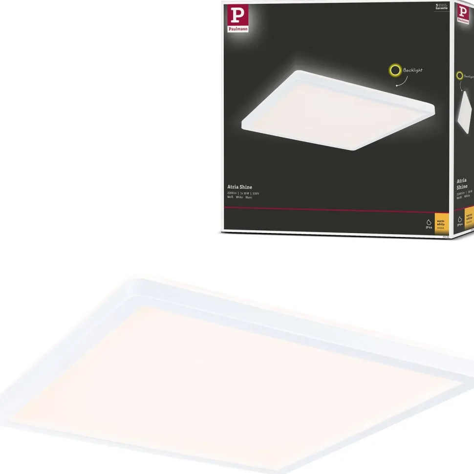 LED-paneeli Paulmann Atria Shine Backlight 190x190mm 11.2W IP44 900lm 4000K valkoinen