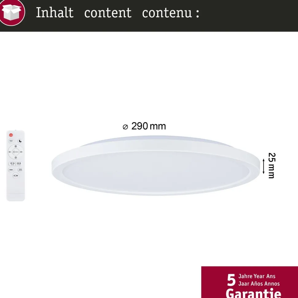 LED-paneeli Paulmann Atria Shine Ø290mm 19/2W 1500lm RGB+ himmennettävä valkoinen