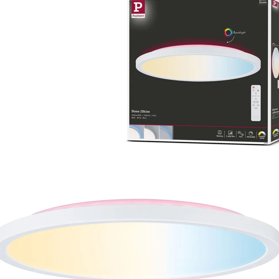 LED-paneeli Paulmann Atria Shine Ø290mm 19/2W 1500lm RGB+ himmennettävä valkoinen