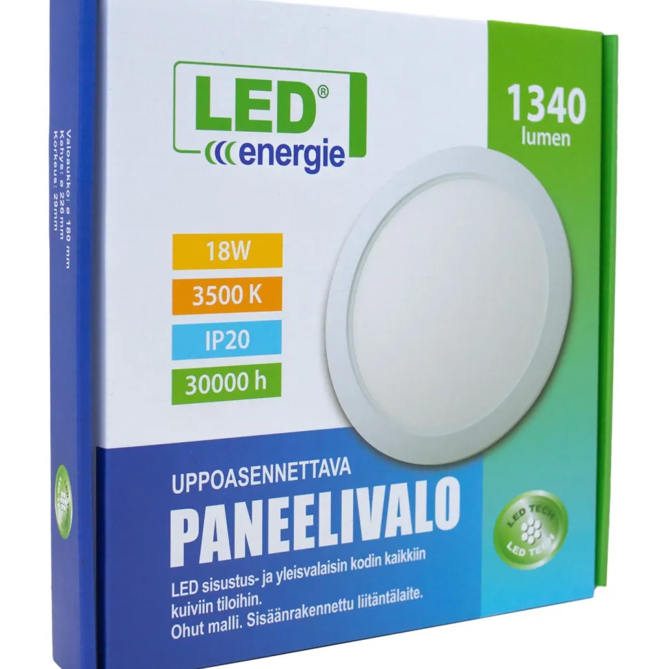 LED-paneelivalaisin Led Energie, 18W, 3500K, Ø226mm