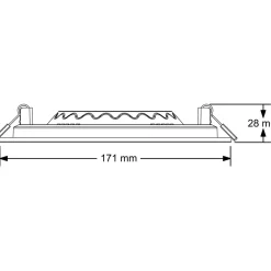 LED-paneelivalaisin Led Energie, 12W, 900lm, 3500K, 170x170mm, neliö, sisäänrakennettu liitäntälaite