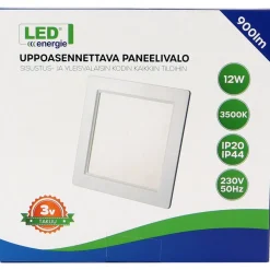 LED-paneelivalaisin Led Energie, 12W, 900lm, 3500K, 170x170mm, neliö, sisäänrakennettu liitäntälaite